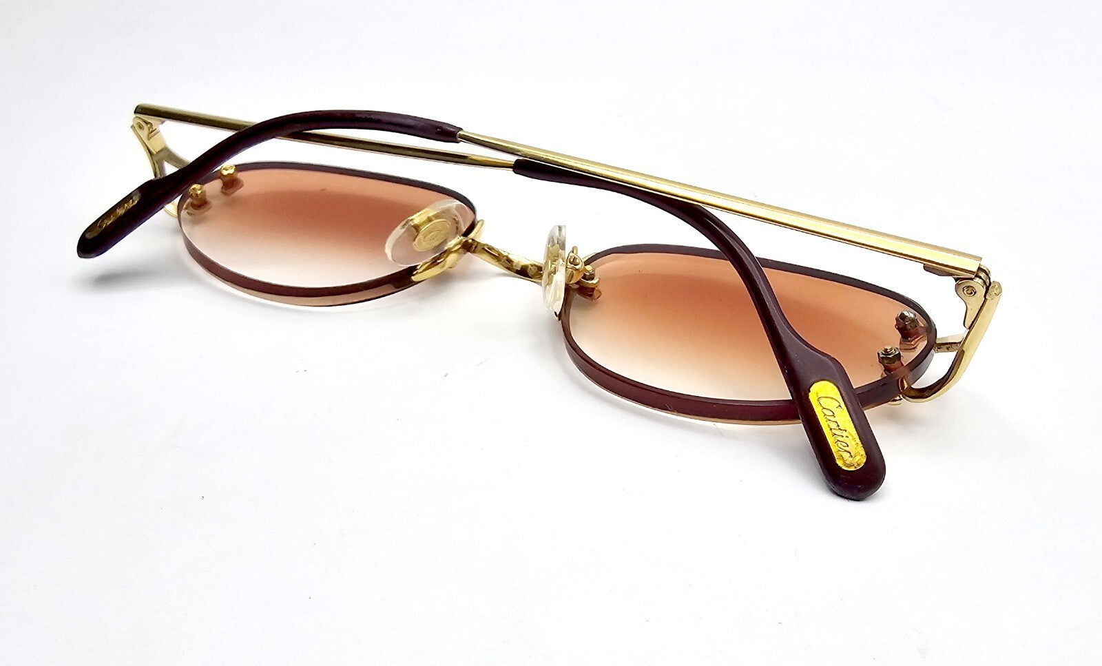 Authentic Cartier Gold/Black Temple Tips Replacement (1 Pair / 2 Pieces)