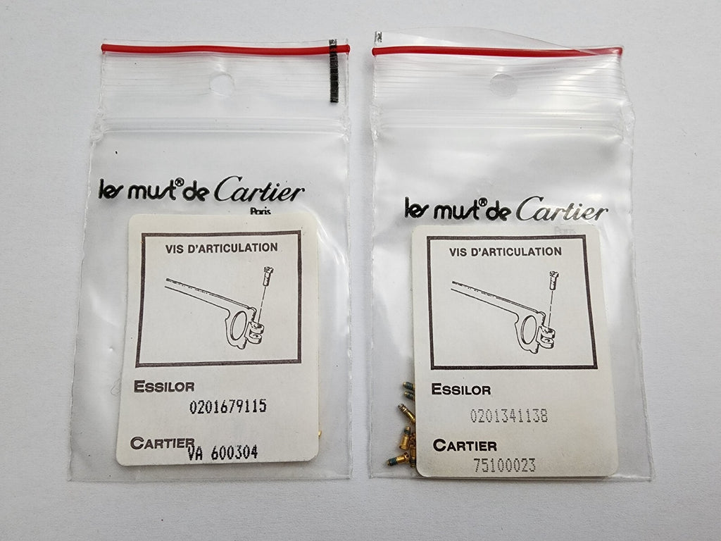 Authentic Cartier Glasses Replacement Screws Gold Silver Pair + Free Screwdriver