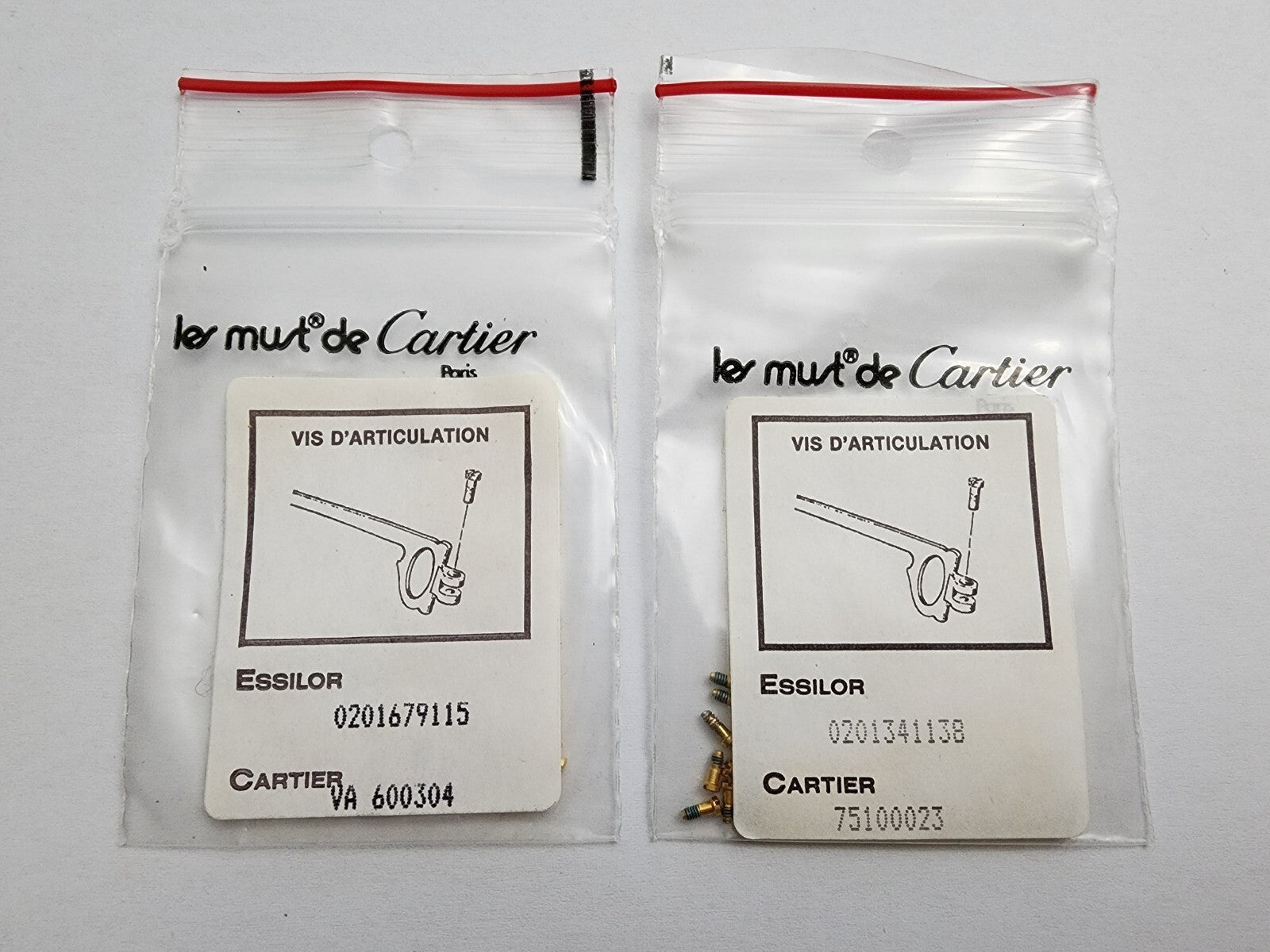 Authentic Cartier Glasses Replacement Screws Gold Silver Pair + Free Screwdriver