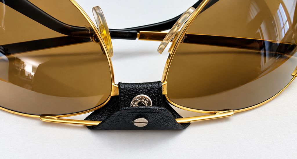 Cartier Eyeglasses Accesary - Leather Nose Bridge - Silver/Gold