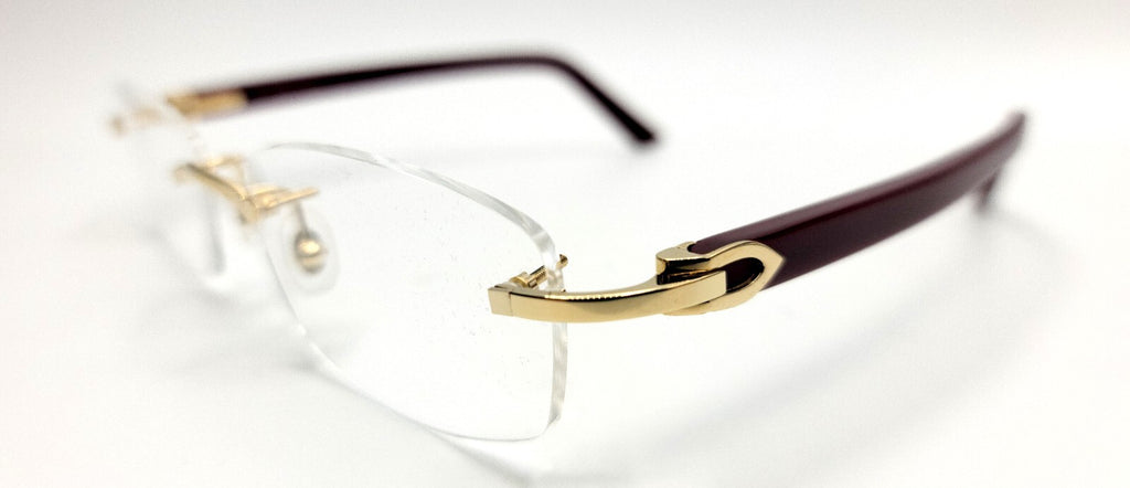 NEW! Cartier Glasses Canazei Burgundy /Gold CT0048O
