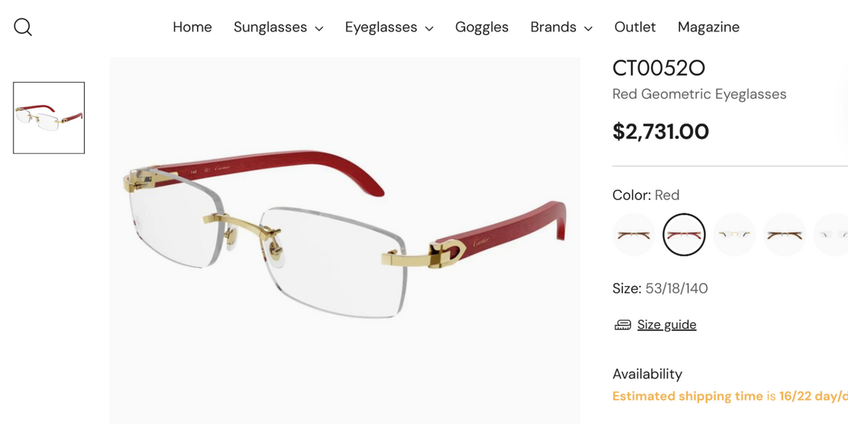 Luxury Vintage Cartier Bubinga Wood Eyewear – Authentic – Made in France