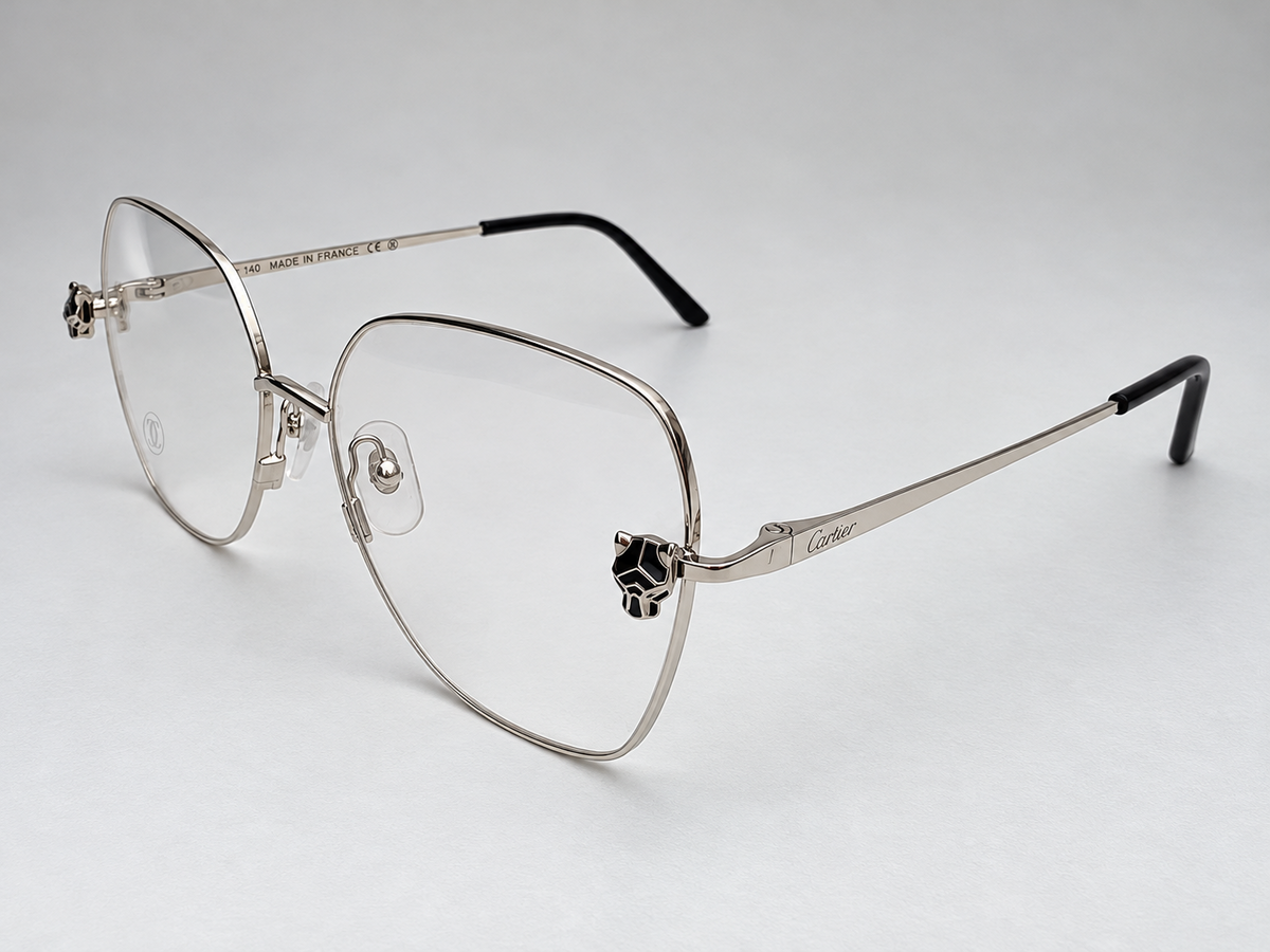 Authentic Panther Gold-Plated Metal Butterfly Eyeglass - Gold/Silver - CT0417O