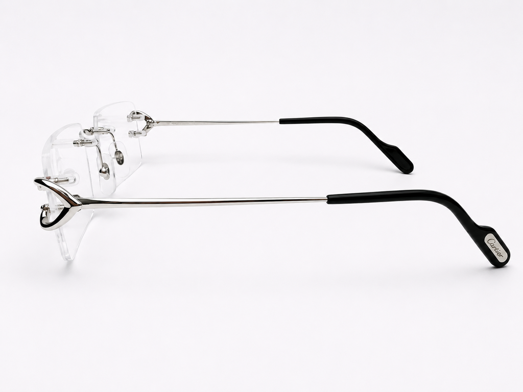 NEW Authentic Cartier CT0344O Silver Geometric Eyeglasses
