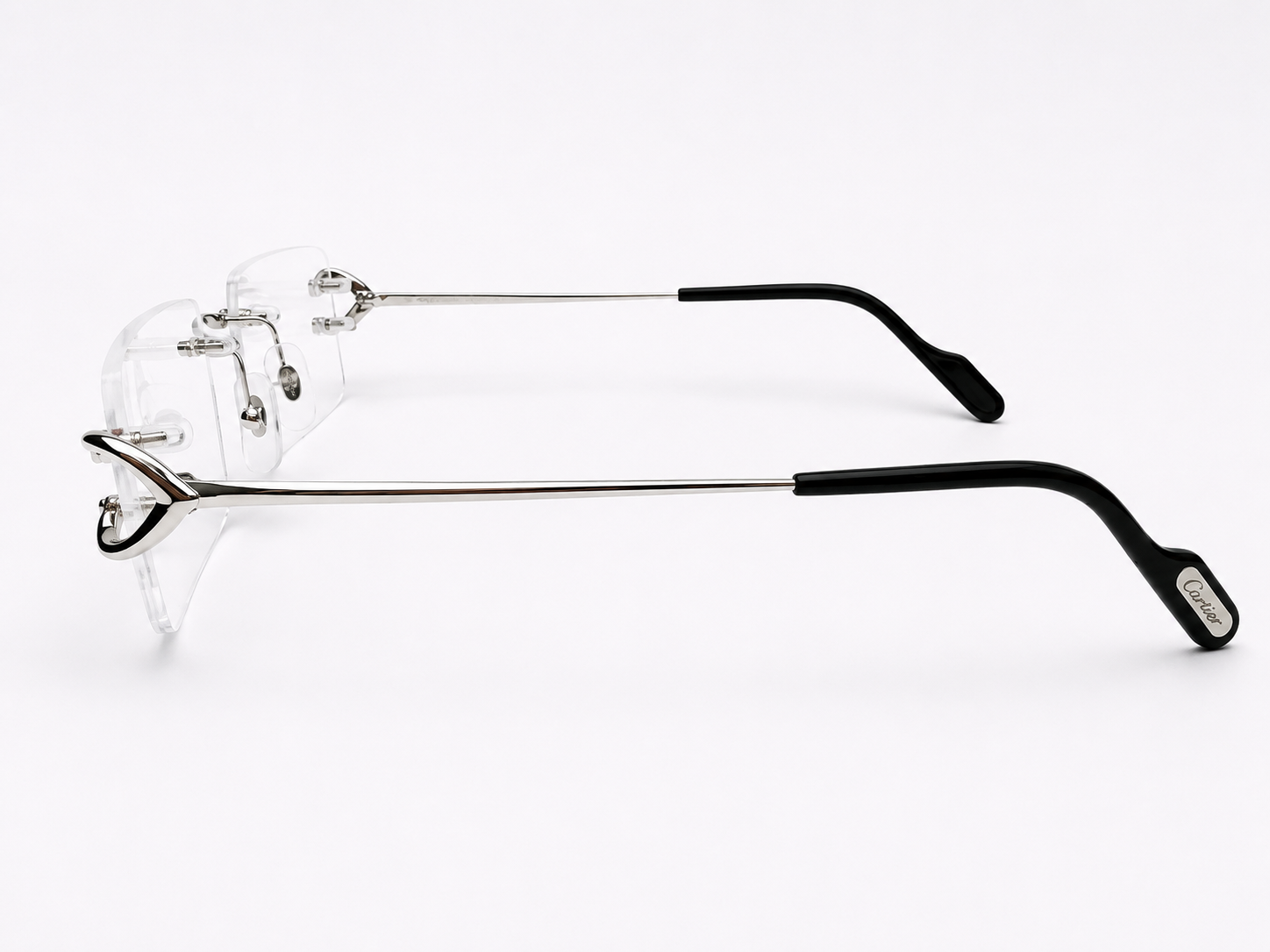 NEW Authentic Cartier CT0344O Silver Geometric Eyeglasses