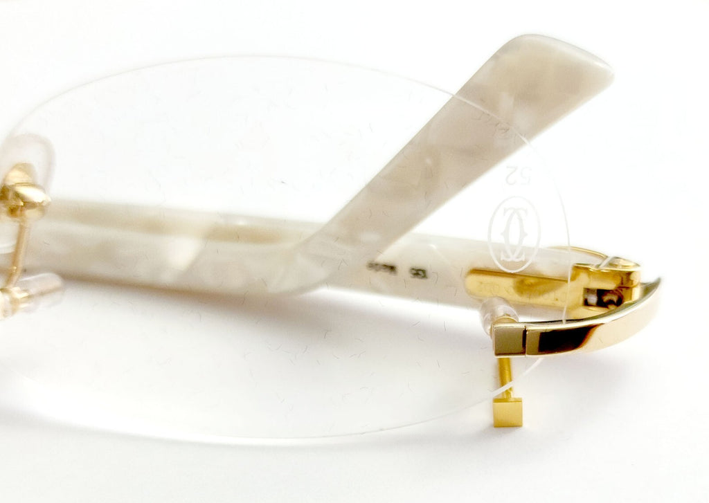 Authentic Cartier Square Screw Caps Gold w/ Washers for Eyeglasses Small