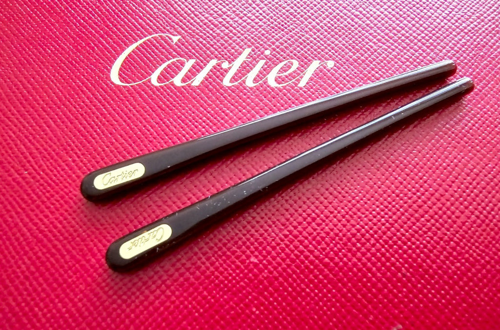 Authentic Cartier Gold/Black Temple Tips Replacement Parts for Cartier Glasses
