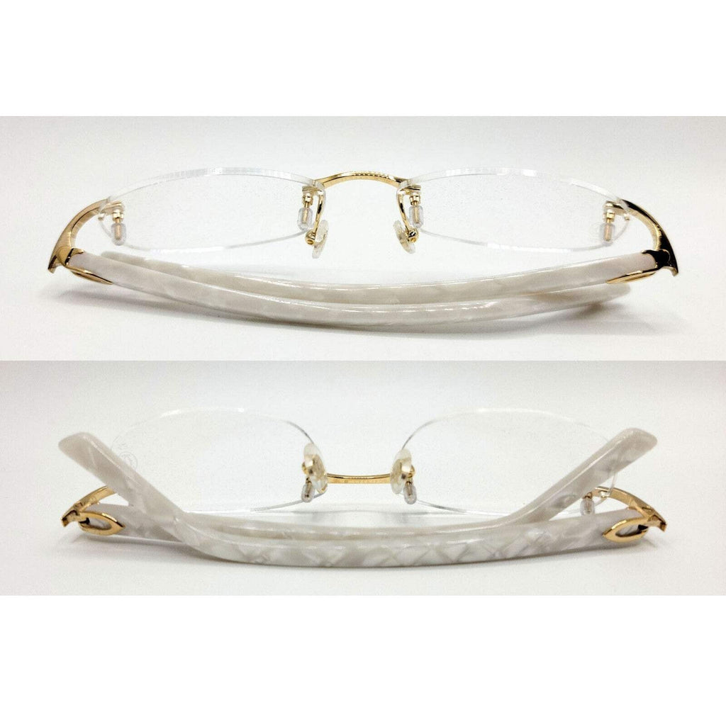 NEW! Cartier Pearl White Syracuse CT0056O Glasses