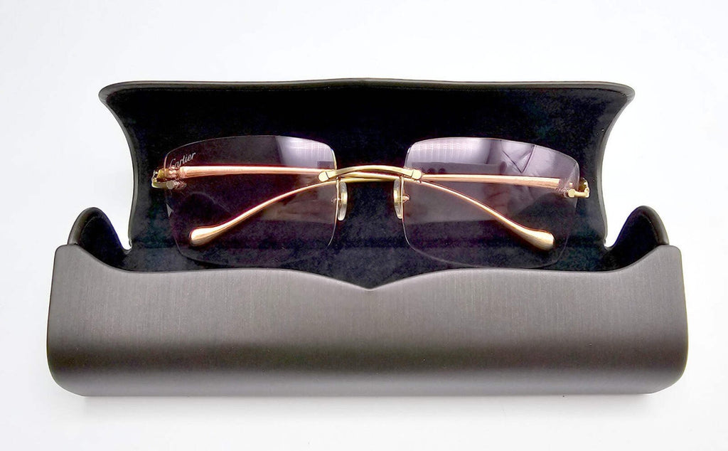 Cartier Rimless Custom Diamond Gold Sunglasses