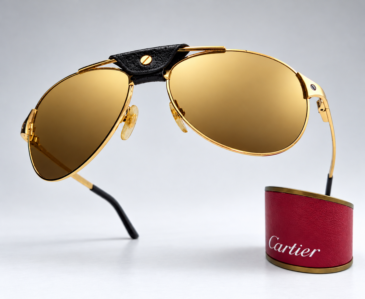 Cartier Eyeglasses Accesary - Leather Nose Bridge - Silver/Gold