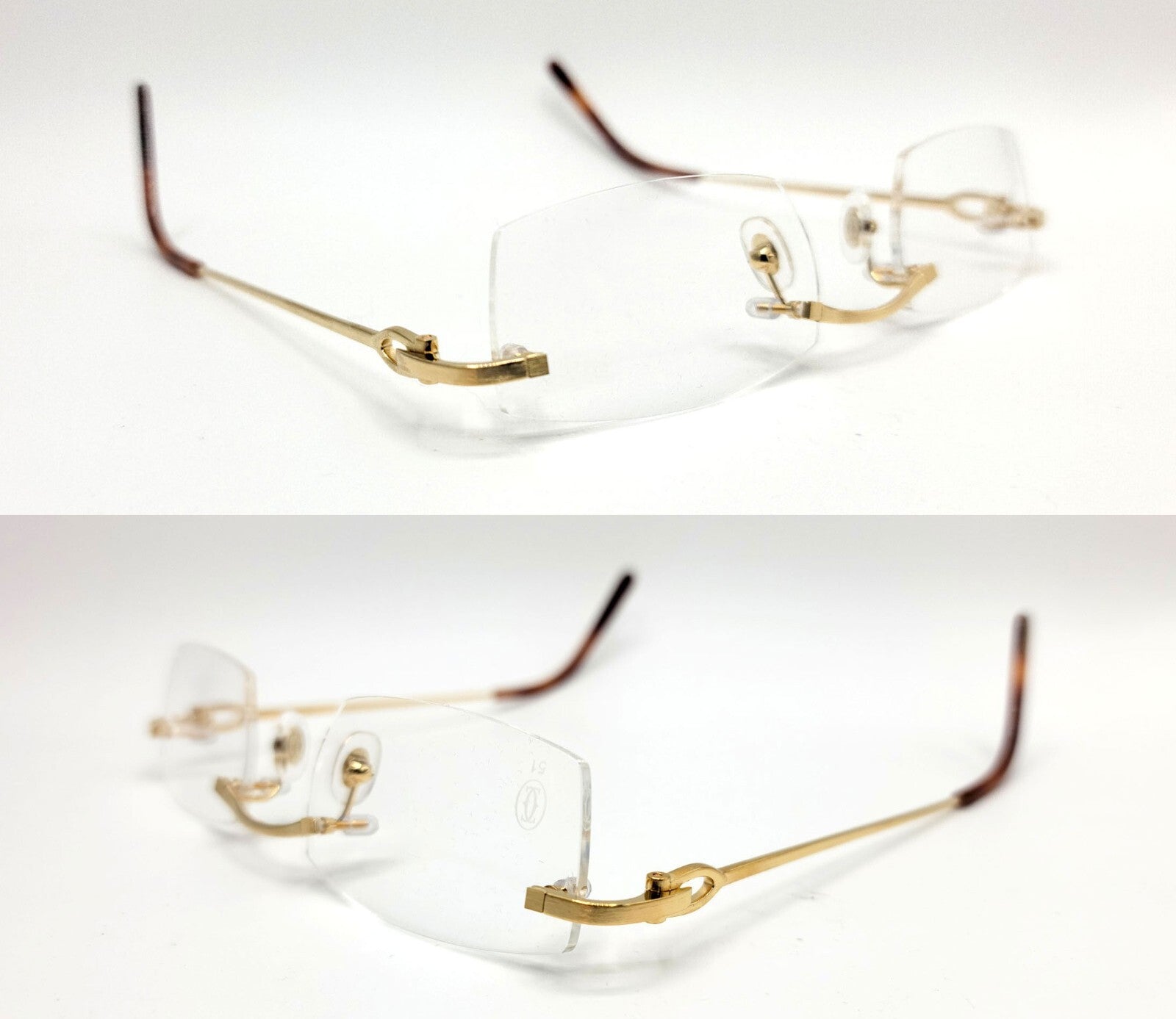 NEW Cartier CT0045O Bolon Gold Rimless Eyeglasses Frame Authentic Luxury