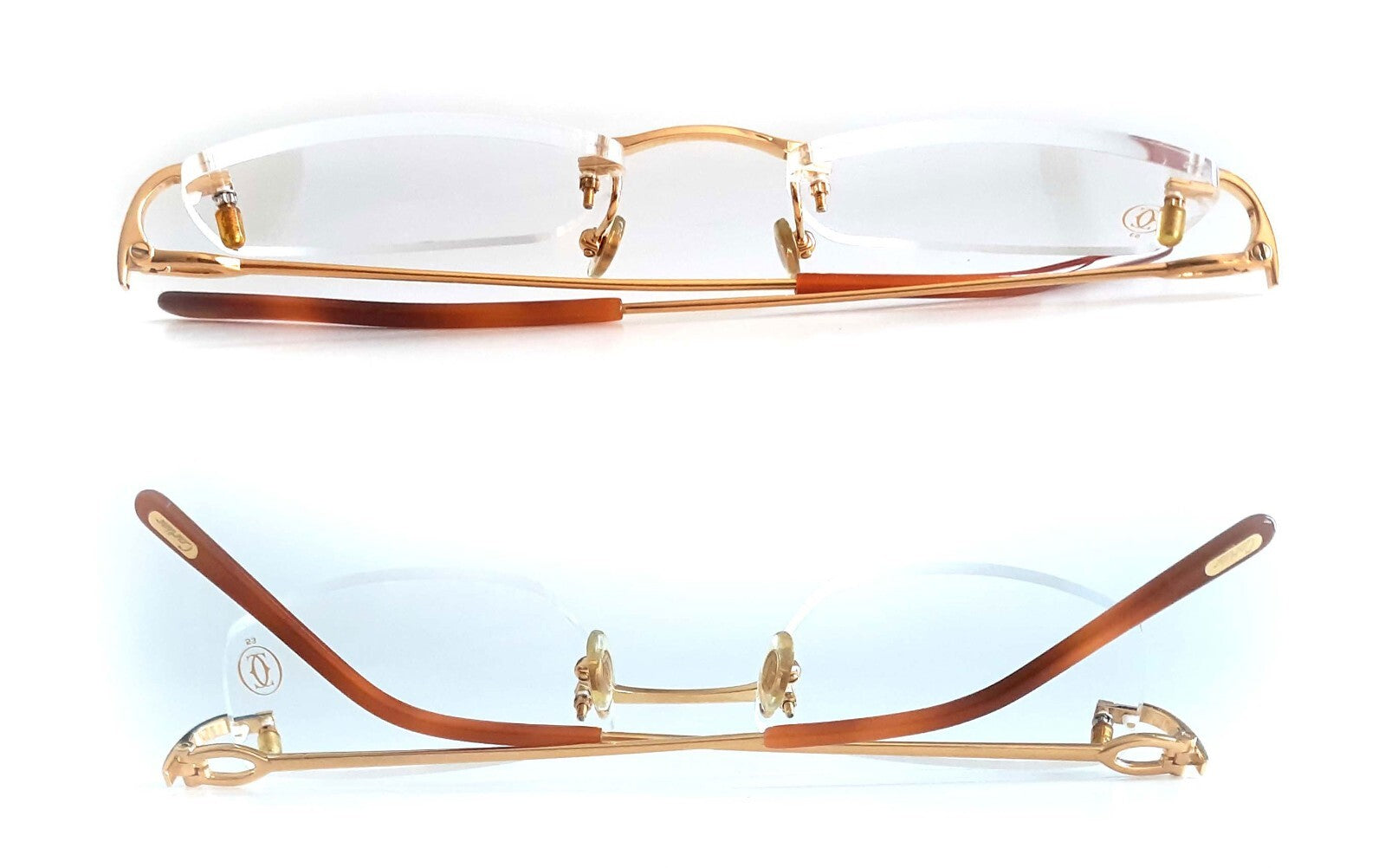 NEW Cartier CT0045O Bolon Gold Rimless Eyeglasses Frame Authentic Luxury