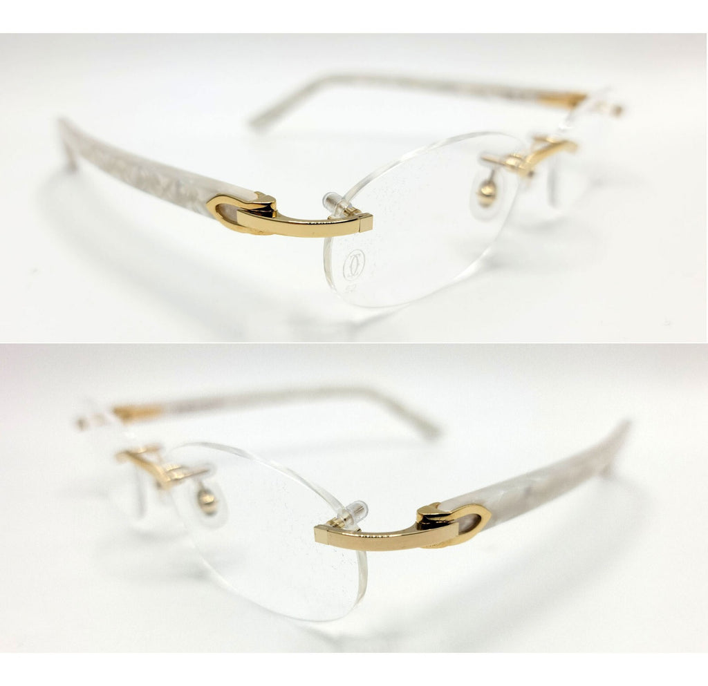 NEW! Cartier Pearl White Syracuse CT0056O Glasses