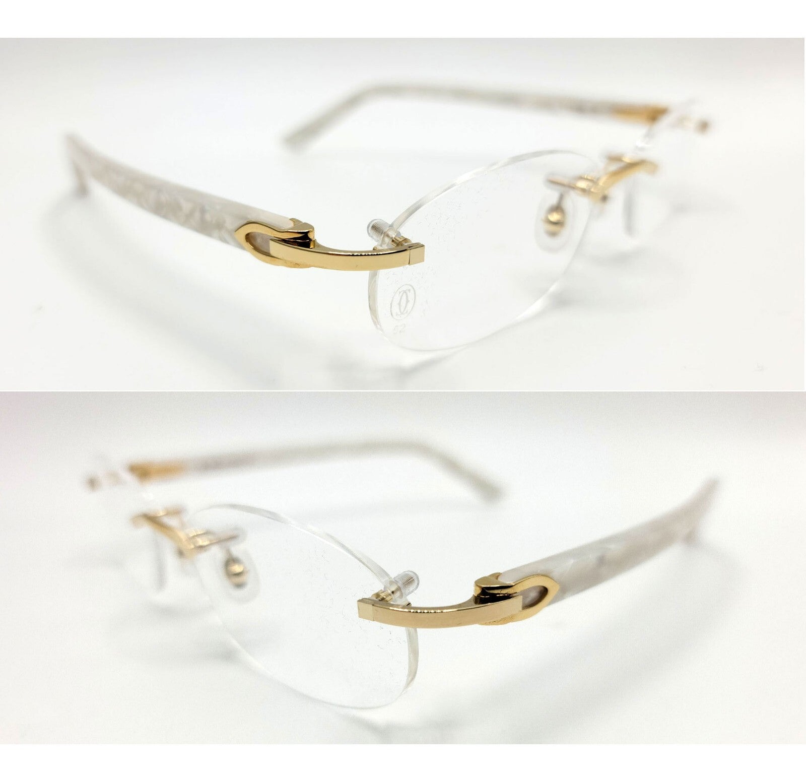NEW! Cartier Pearl White Syracuse CT0056O Glasses