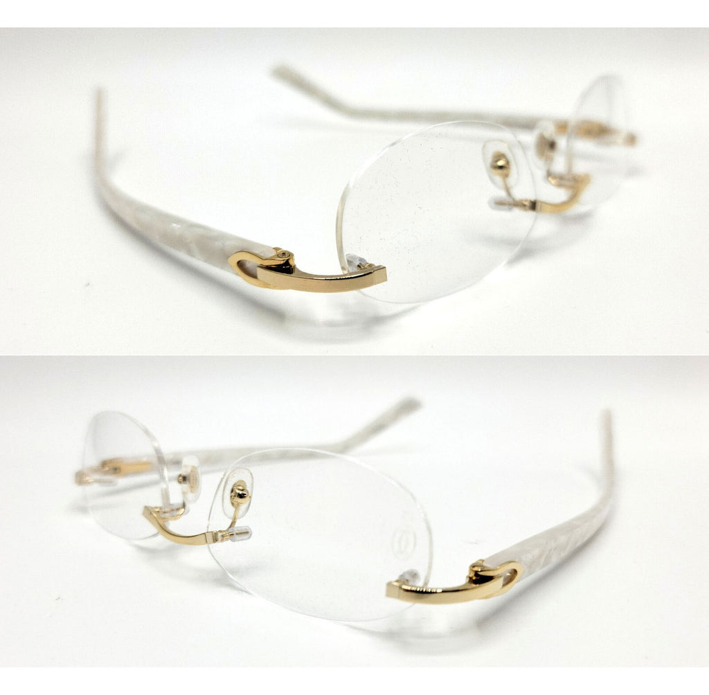 NEW! Cartier Pearl White Syracuse CT0056O Glasses