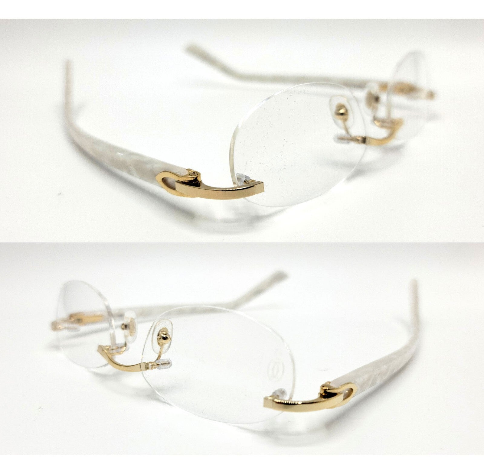 NEW! Cartier Pearl White Syracuse CT0056O Glasses
