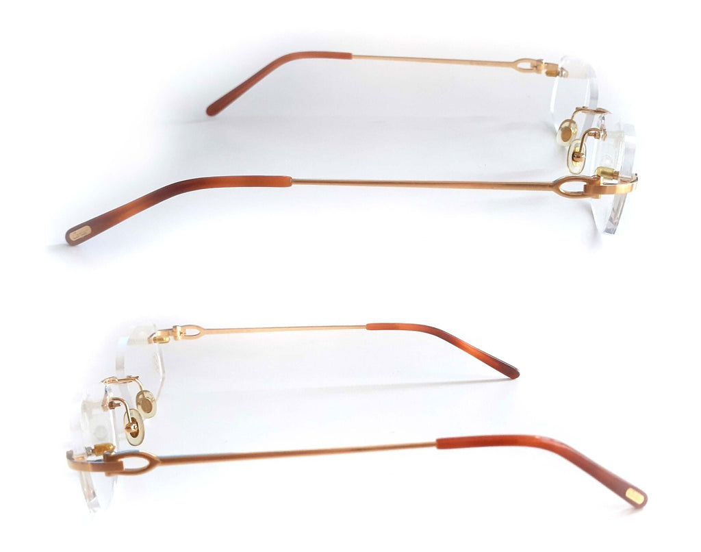 NEW Cartier CT0045O Bolon Gold Rimless Eyeglasses Frame Authentic Luxury