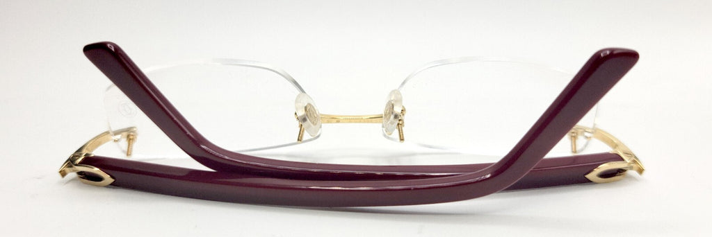 NEW! Cartier Glasses Canazei Burgundy /Gold CT0048O