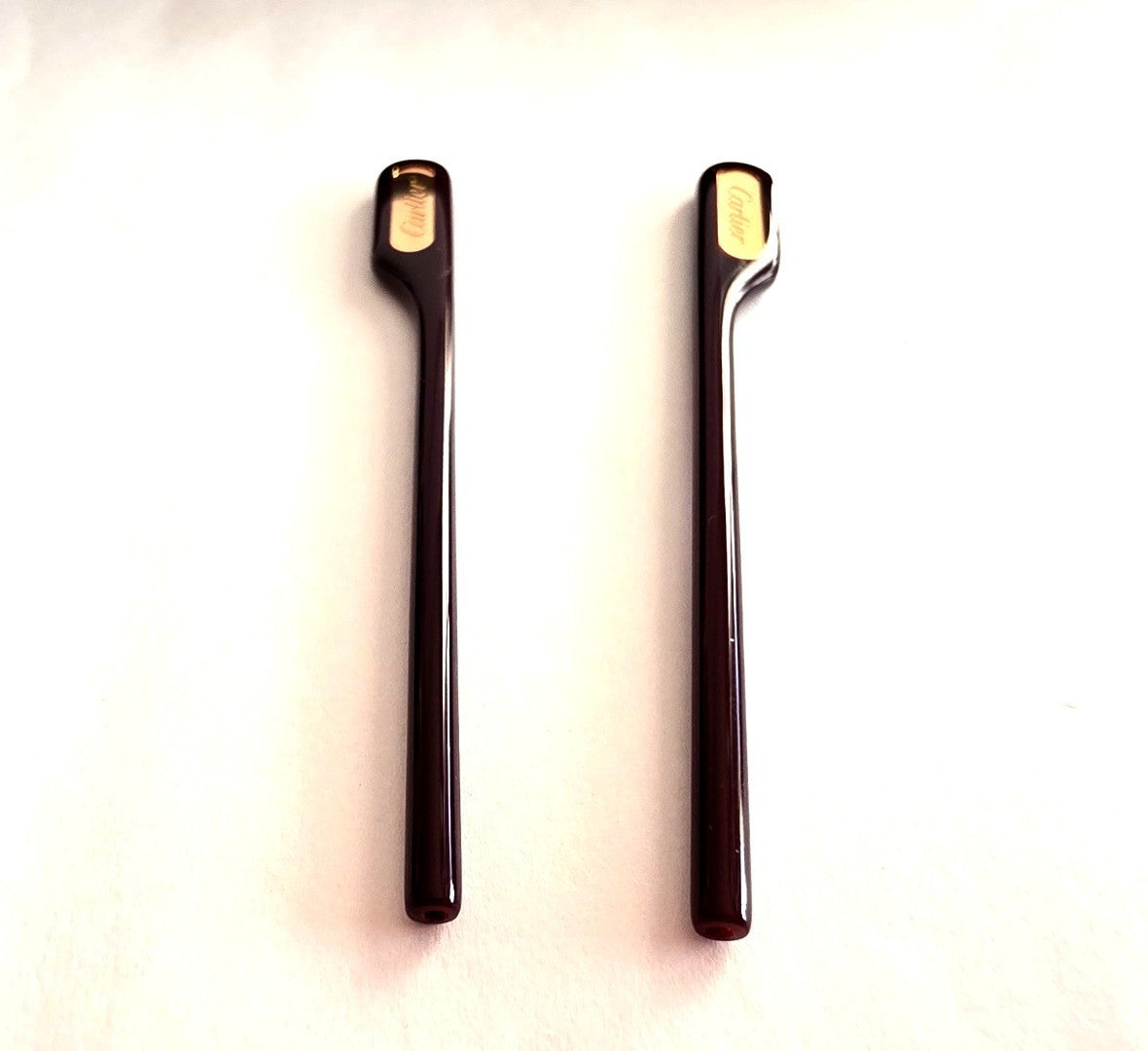 NEW! Authentic Cartier Burgundy/Gold Temple Ends $69 Pair - 70mm