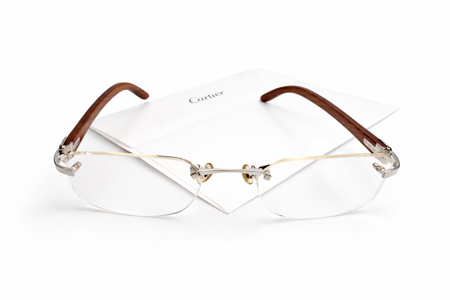 Luxury Vintage Cartier Bubinga Wood Eyewear – Authentic – Made in France