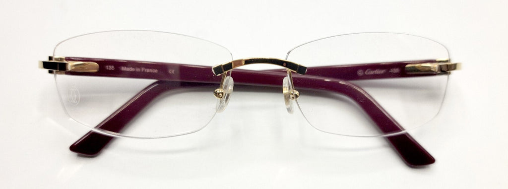 NEW! Cartier Glasses Canazei Burgundy /Gold CT0048O