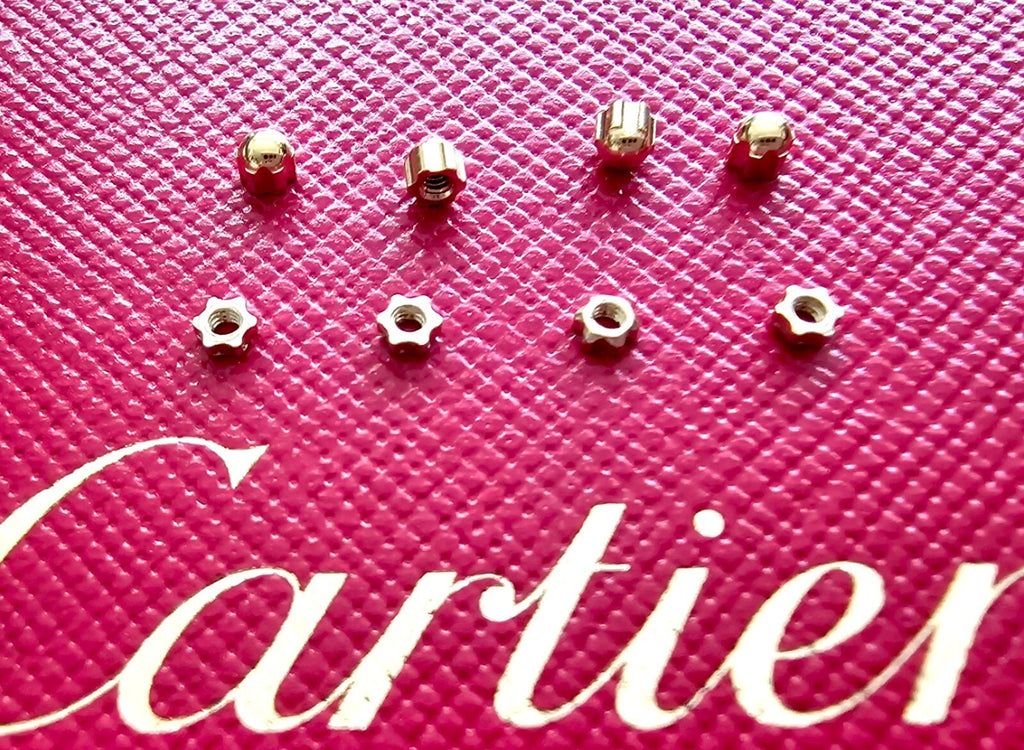 Auth Cartier Glasses Replacement Nuts/Caps - Gold/Silver + Free Washers