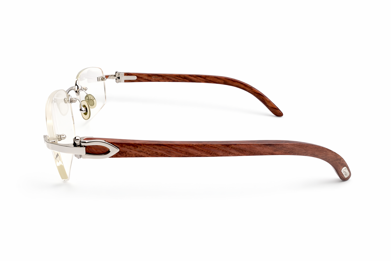 Luxury Vintage Cartier Bubinga Wood Eyewear – Authentic – Made in France