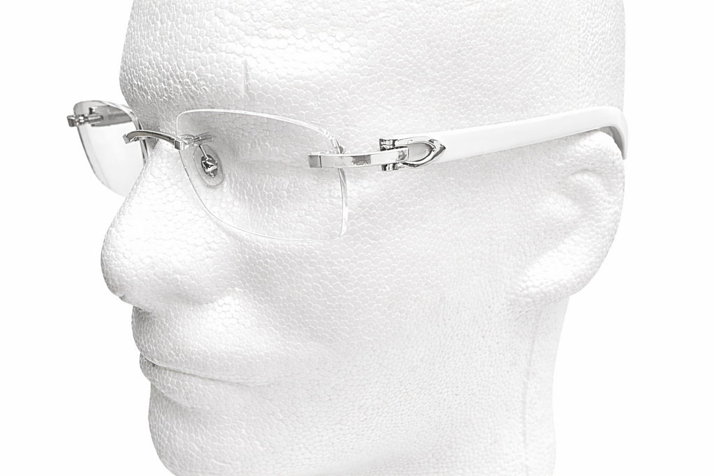 New Authentic Cartier Buffalo Horn Silver White Eyeglasses