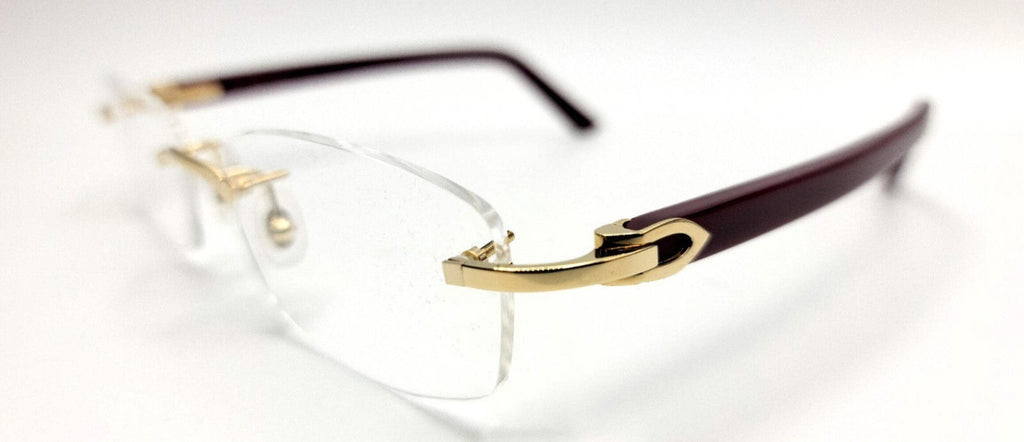 NEW! Cartier Glasses Canazei Burgundy /Gold CT0048O