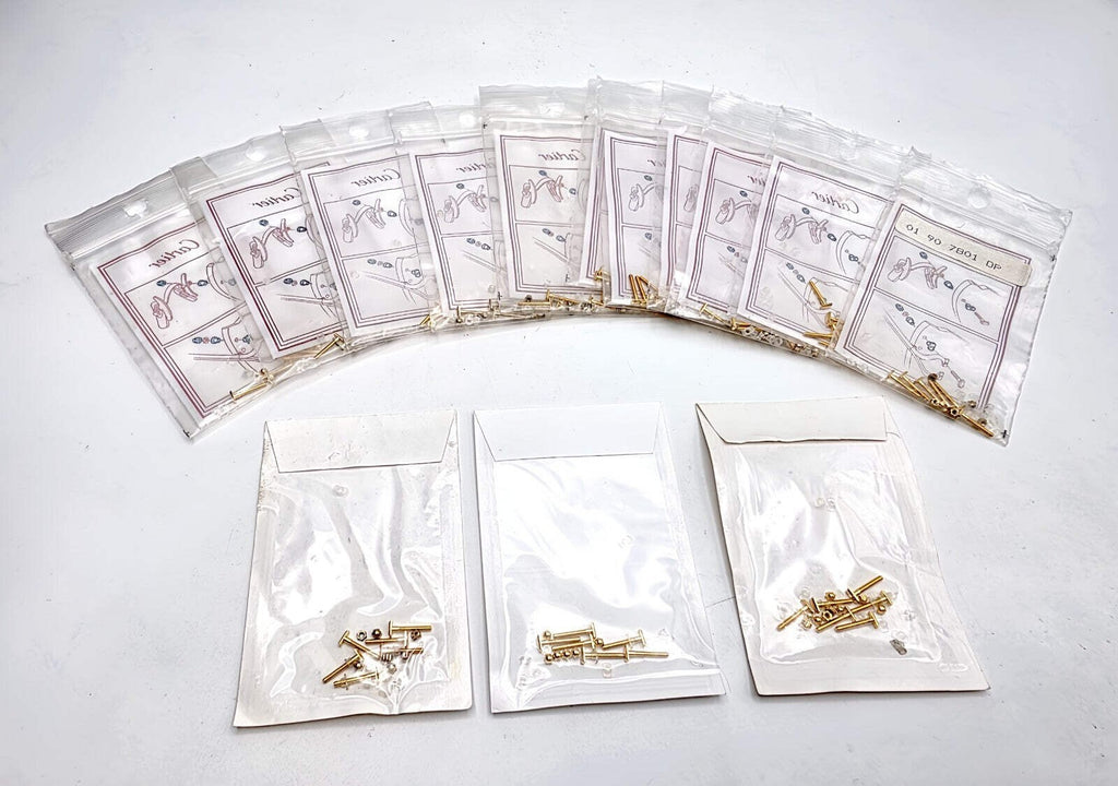 NEW! Auth Curved Rectangle Cartier Screws Full Set - Gold