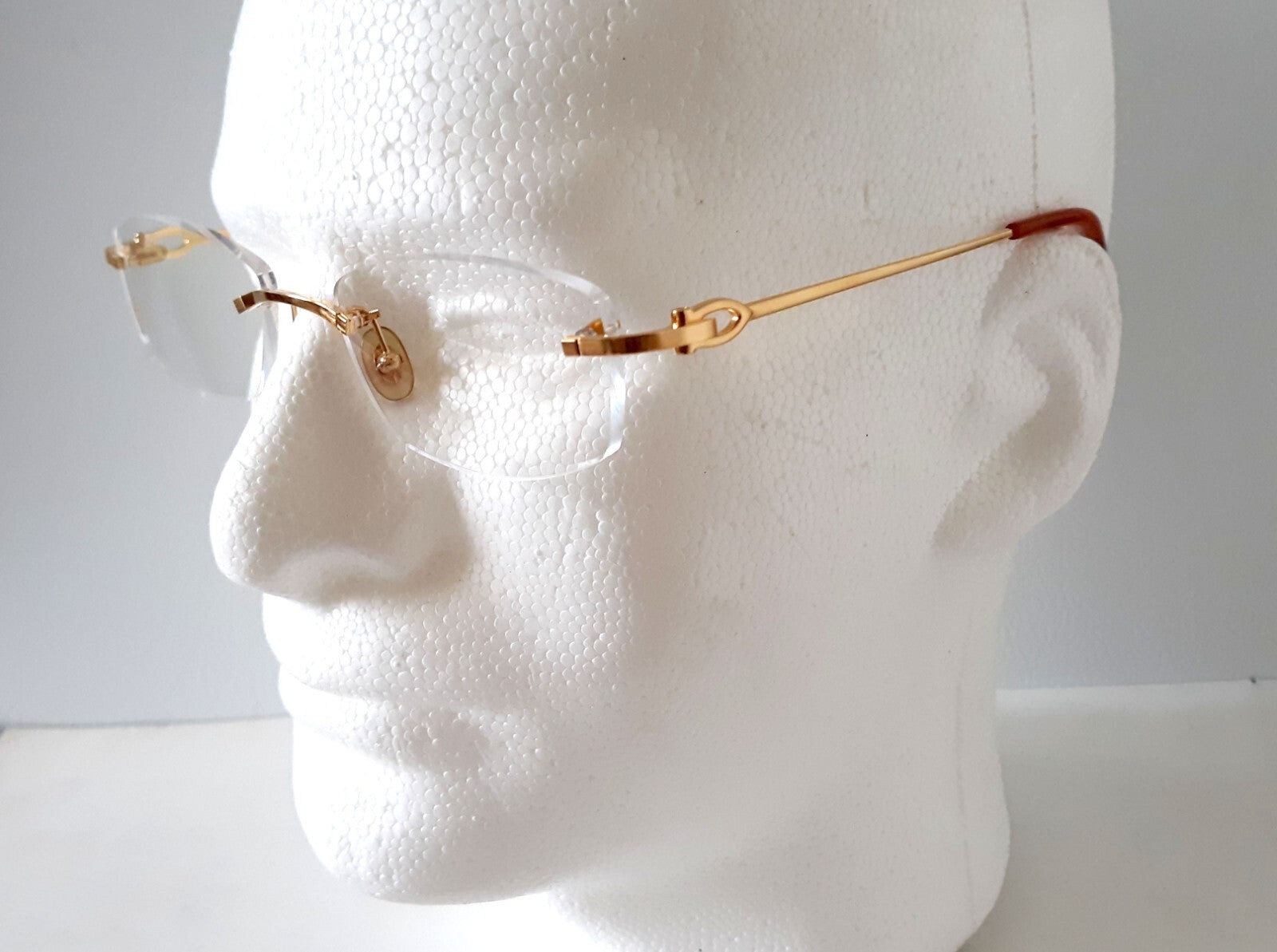 NEW Cartier CT0045O Bolon Gold Rimless Eyeglasses Frame Authentic Luxury