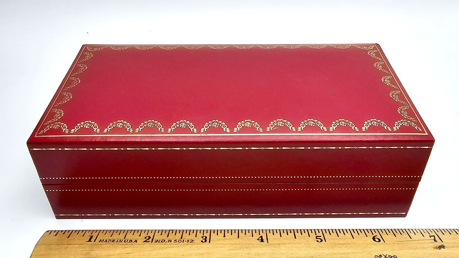 Authentic Cartier Glasses Red Hard Case CO712 6.7"×3.5"×2"