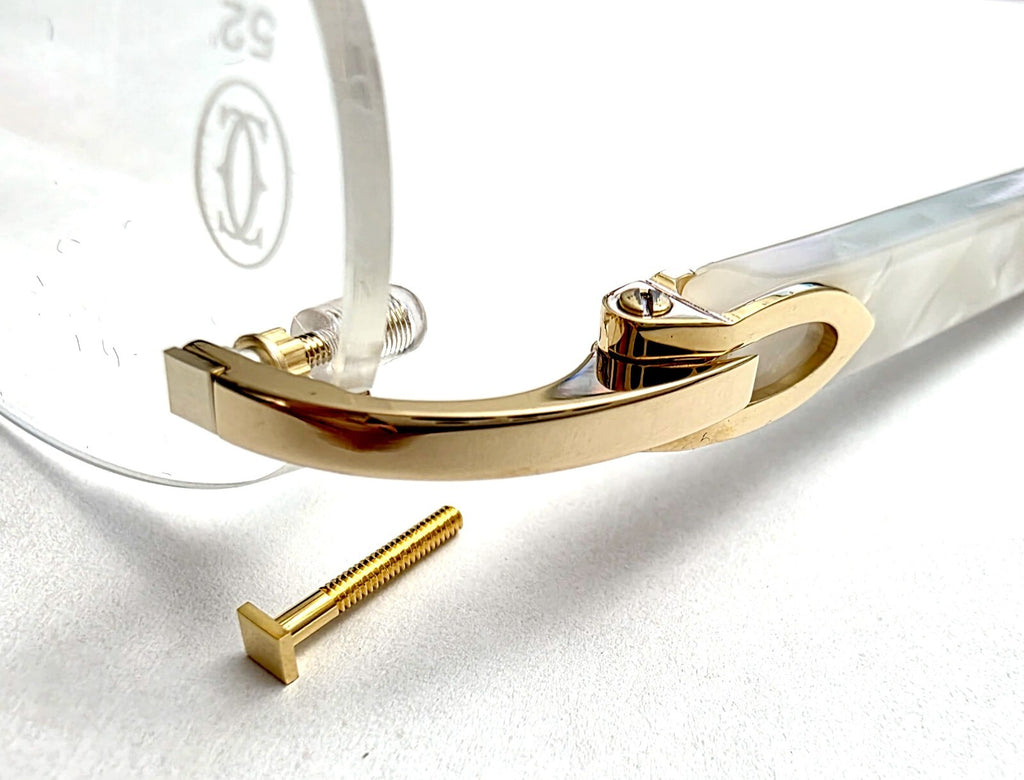 New Auth Cartier Square Screw Gold/Silver