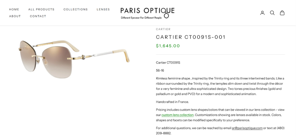 Authentic Cartier Gold Sunglasses CT00915S