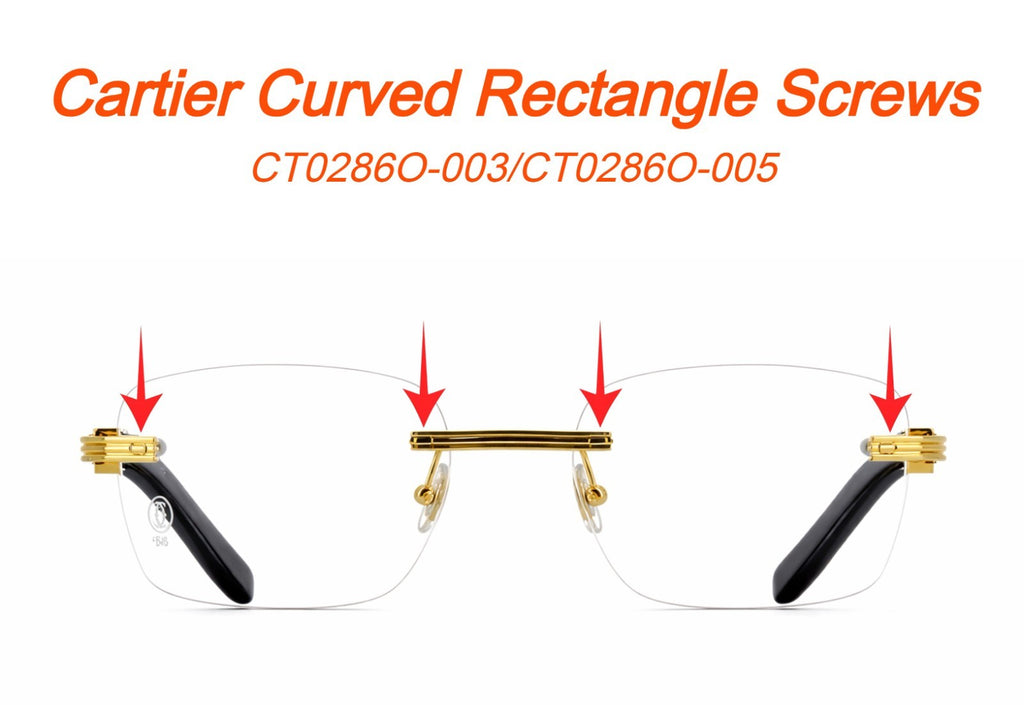 Auth Cartier Glasses Part Curved Rectangle Screws - $39/ea + Free Washers