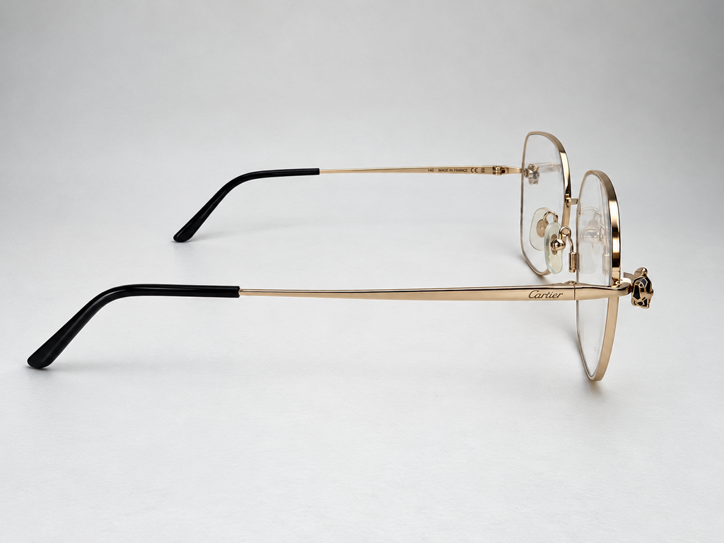 Authentic Panther Gold-Plated Metal Butterfly Eyeglass - Gold/Silver - CT0417O