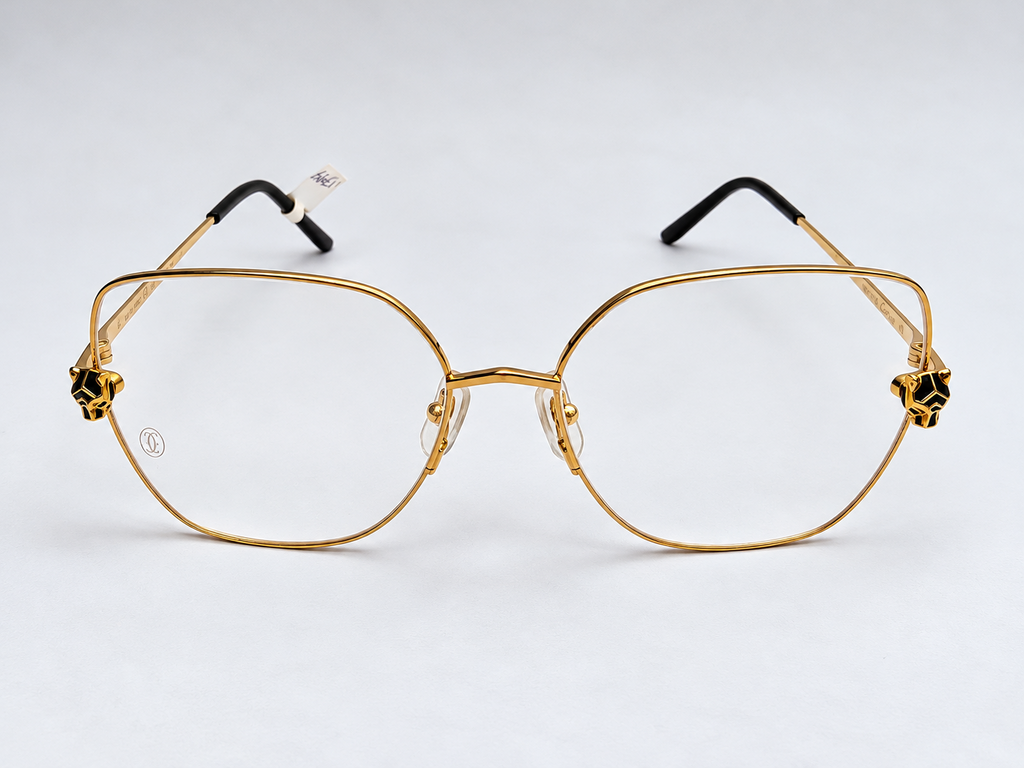 Authentic Panther Gold-Plated Metal Butterfly Eyeglass - Gold/Silver - CT0417O
