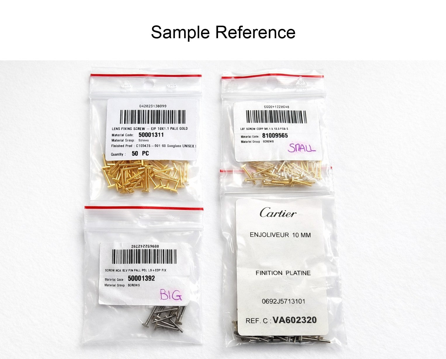 New Auth Cartier Square Screws Nuts Gold/Silver + Free Washers - $35 Each