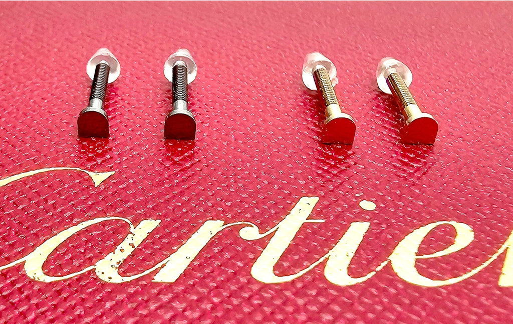 New Authentic Cartier Arch Shape Screw Gold Silver + Free Caps/ Washers