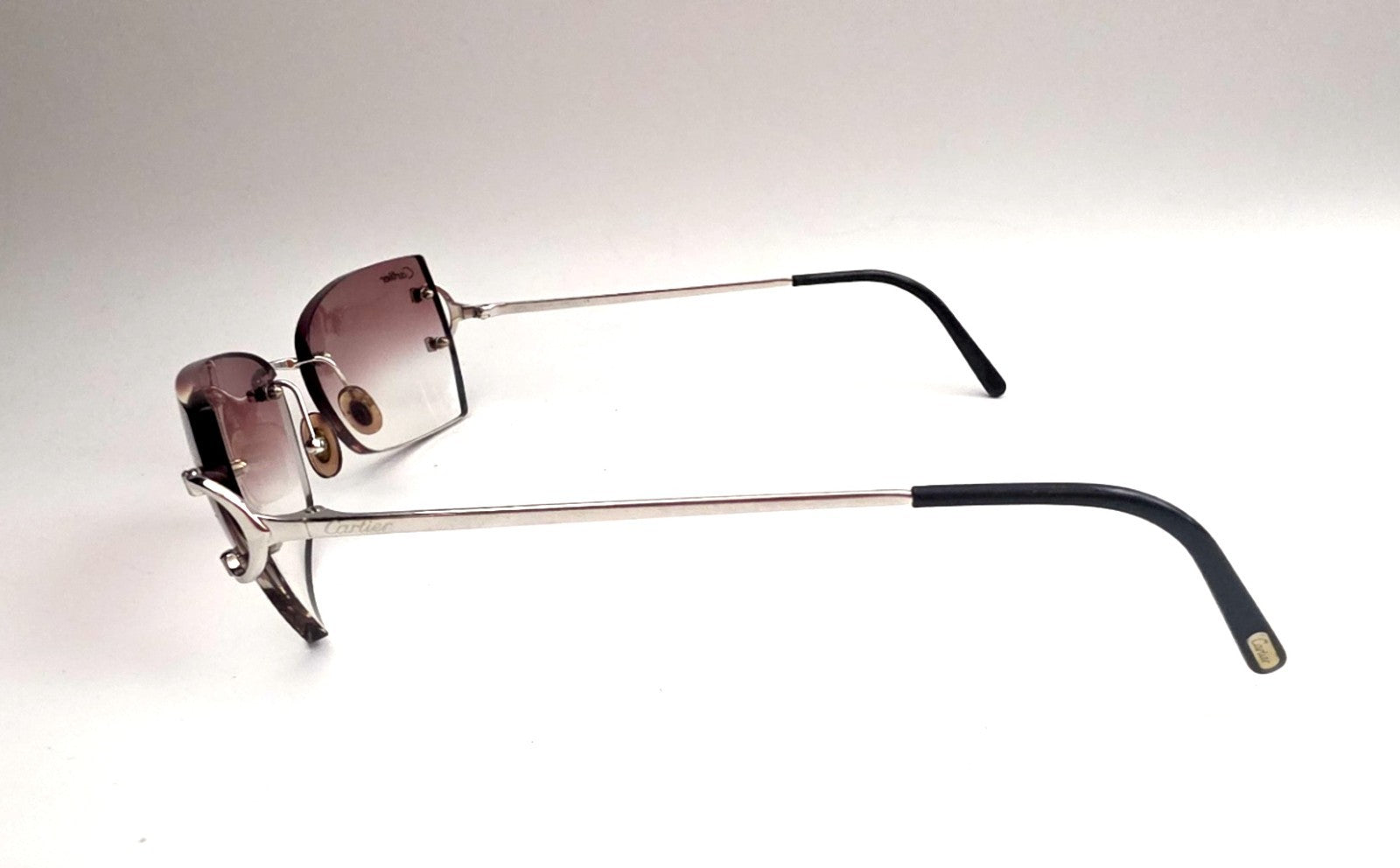 Cartier Piccadilly CT00920 Silver Rimless Sunglasses 55-19-140 France C Decor
