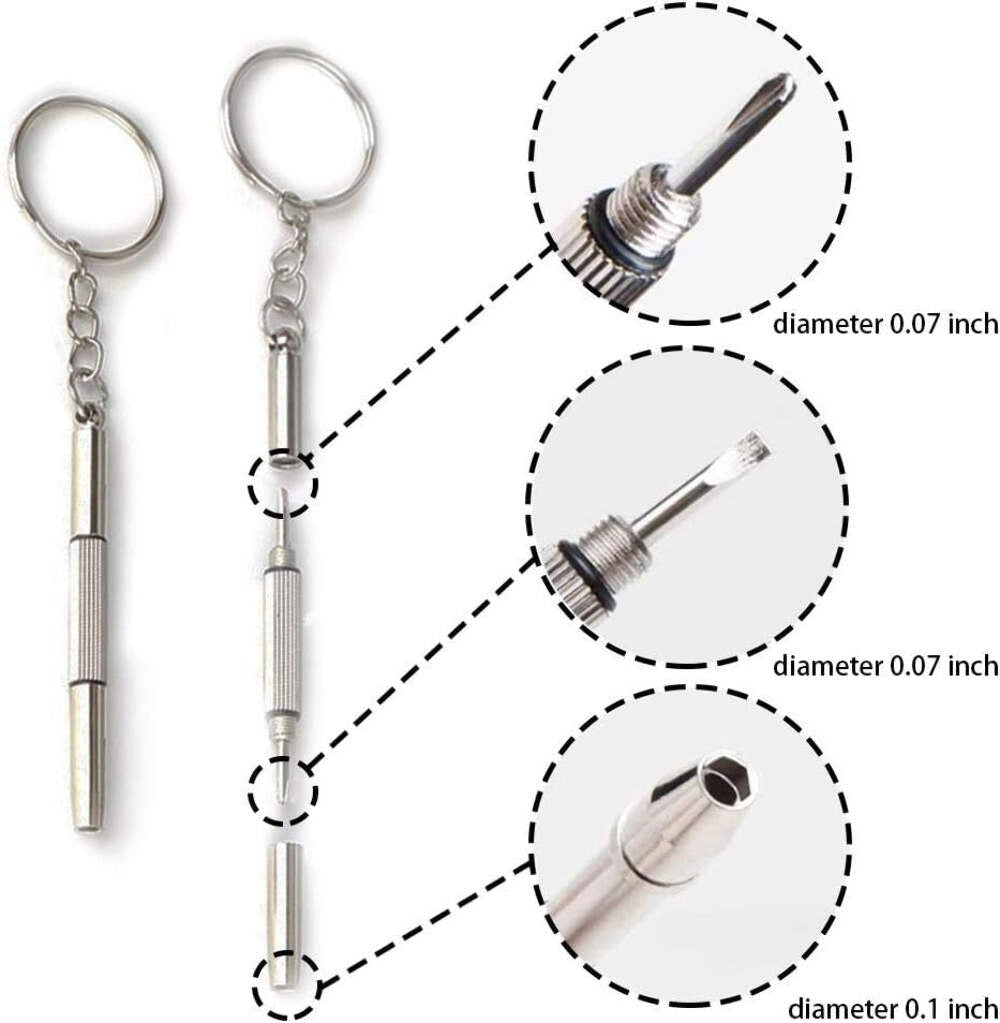 NEW! Auth Cartier Glasses Parts Caps and Bushing - SILVER - Free Screw Driver