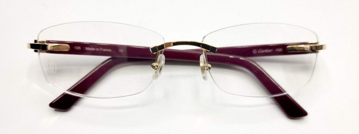 NEW! Cartier Glasses Canazei Burgundy /Gold CT0048O