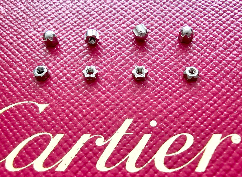 Auth Cartier Glasses Replacement Nuts/Caps - Gold/Silver + Free Washers