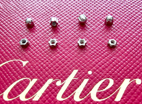 Auth Cartier Glasses Replacement Nuts/Caps - Gold/Silver + Free Washers