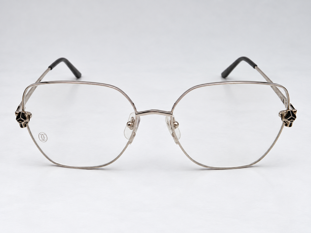 Authentic Panther Gold-Plated Metal Butterfly Eyeglass - Gold/Silver - CT0417O