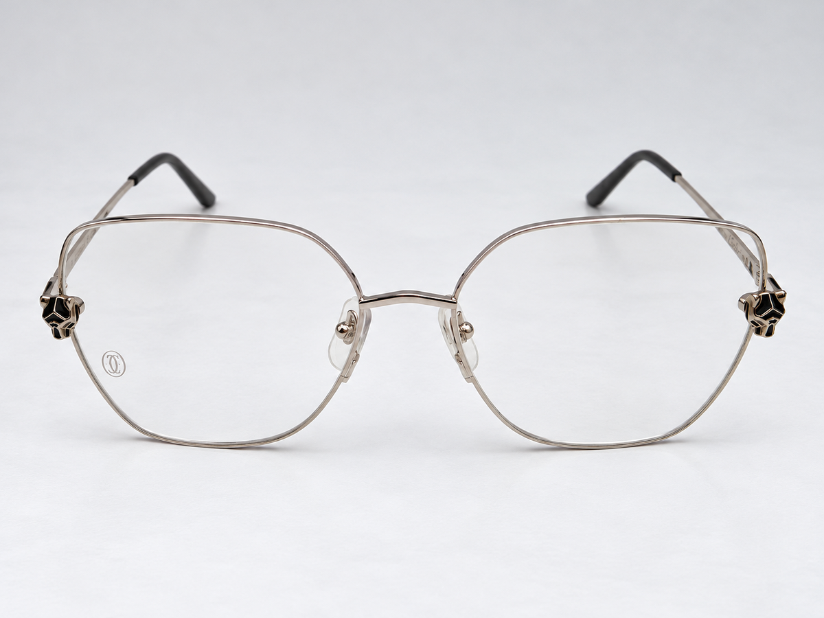 Authentic Panther Gold-Plated Metal Butterfly Eyeglass - Gold/Silver - CT0417O
