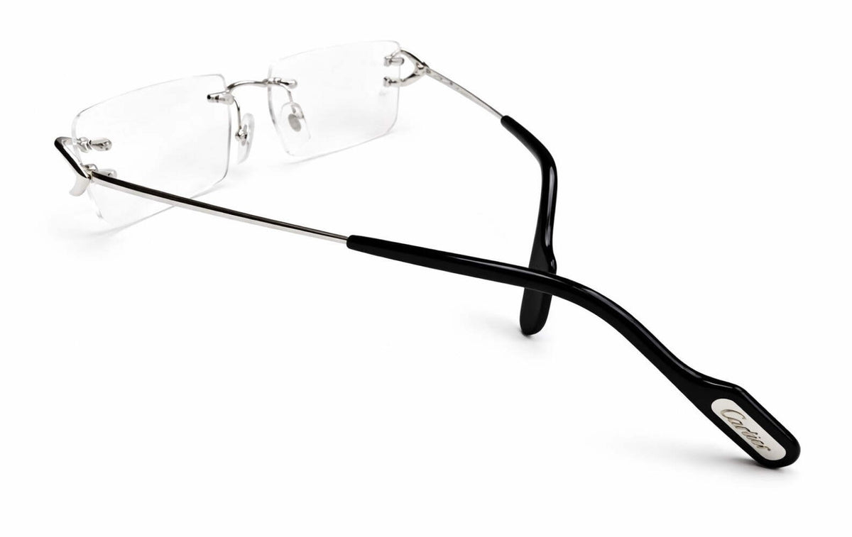 Authentic Cartier Silver/Black Temple Tips Replacement for Cartier Glasses Pair