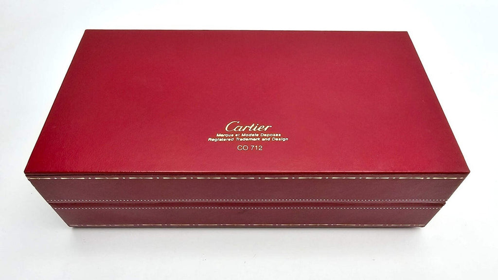 Authentic Cartier Glasses Red Hard Case CO712 6.7"×3.5"×2"