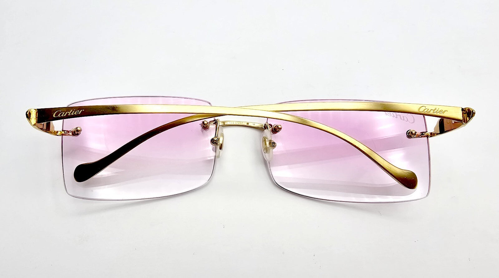 Cartier Rimless Custom Diamond Gold Sunglasses