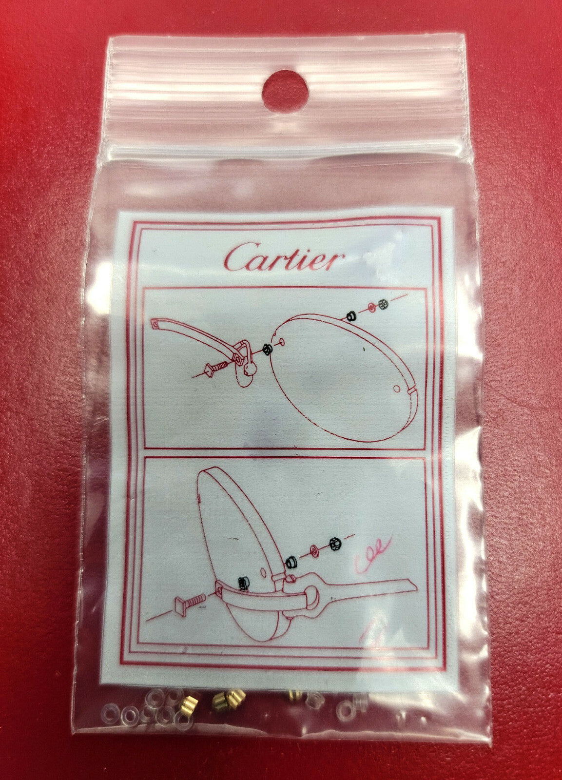 NEW! Auth Cartier Glasses Parts Caps and Bushing  - GOLD - Free Screw Driver